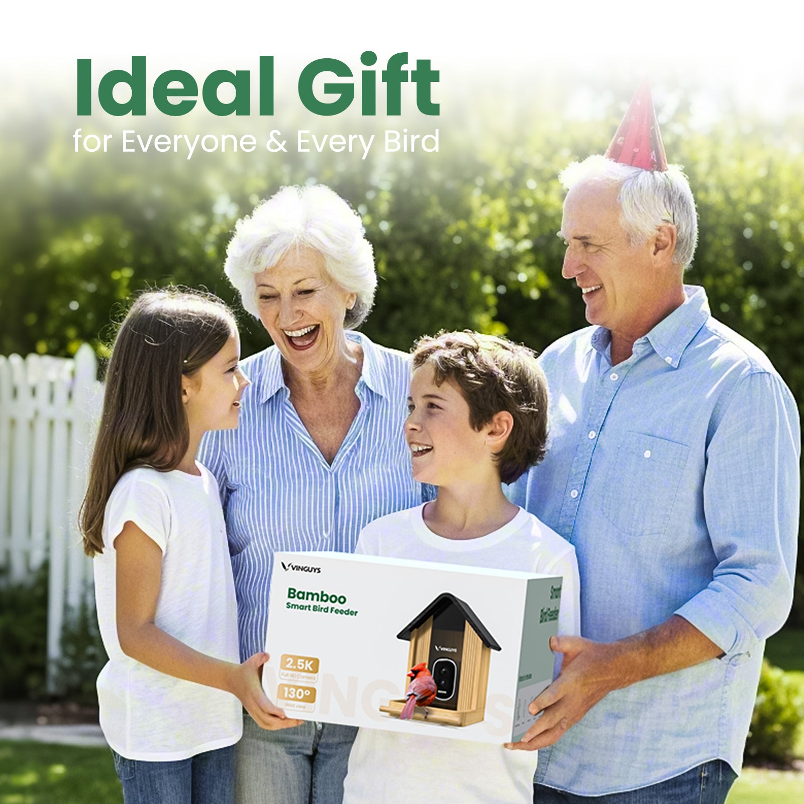 VINGUYS Smart Bird Feeder with Camera V-Feeder Bamboo