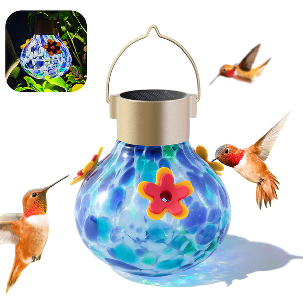 VINGUYS Solar Hummingbird Feeder with Light
