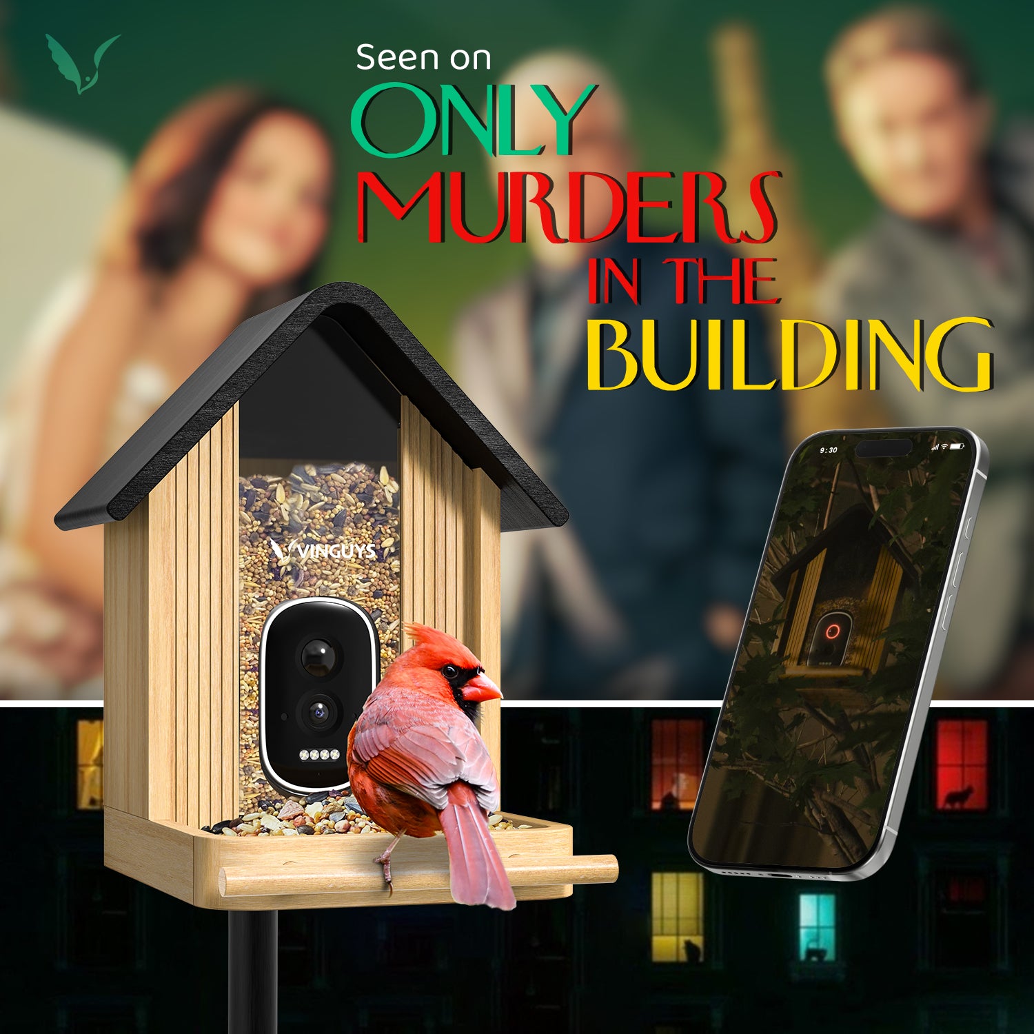 VINGUYS Smart Bird Feeder with Camera V-Feeder Bamboo