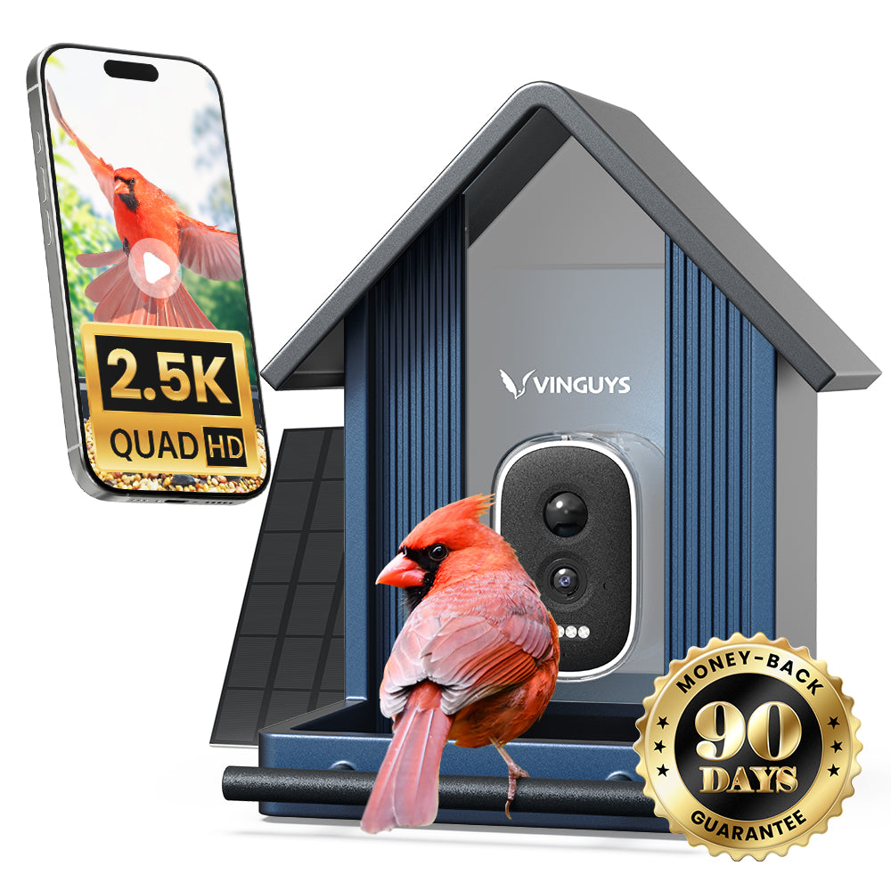 VINGUYS V-Metal Smart Metal Bird Feeder with Camera – Durable Outdoor Birdwatching