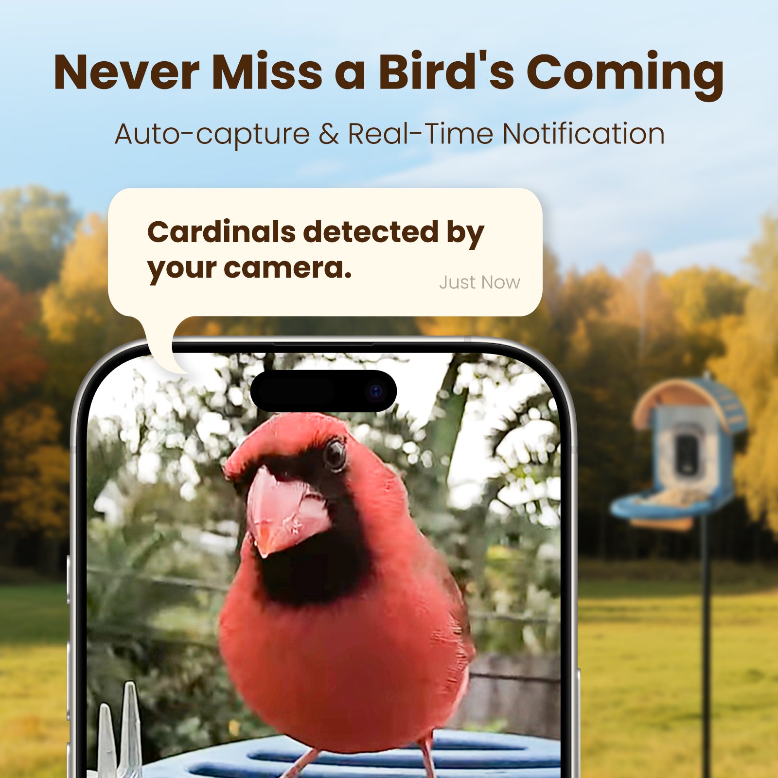 WLNYUGS Smart Bird Feeder with Camera, 2.5K UHD Bird Feeder Camera