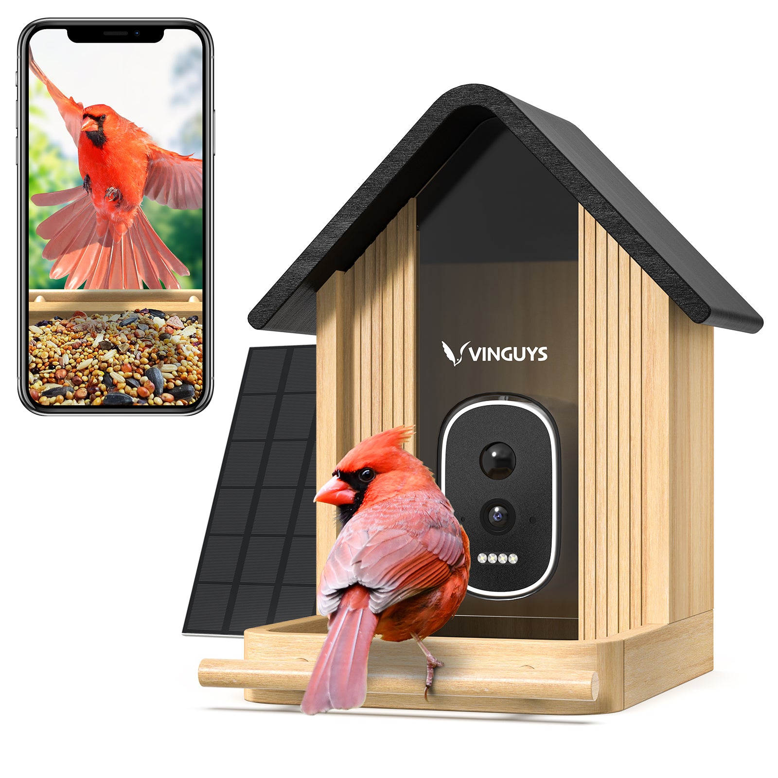 VINGUYS Smart Bird Feeder V-Feeder Bamboo