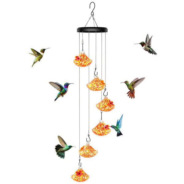VINGUYS Hummingbird Feeder with Wind Chimes