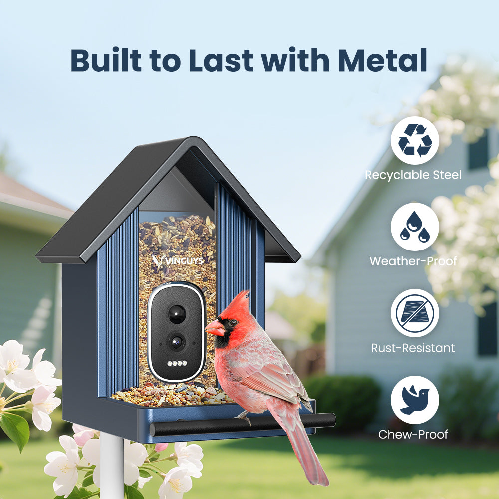 VINGUYS Smart Bird Feeder with Camera V-Feeder Metal