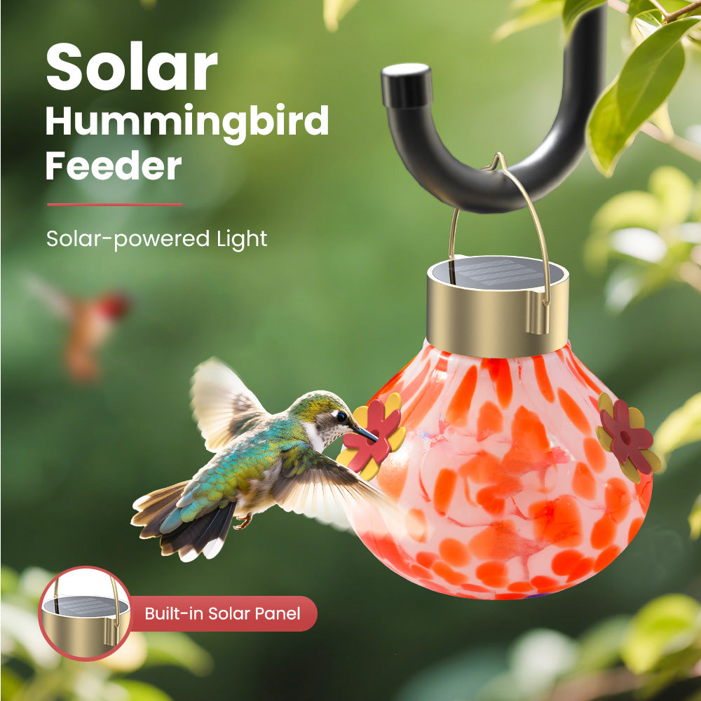 50% OFF TODAY🔥🔥VINGUYS Solar Hummingbird Feeder with Light