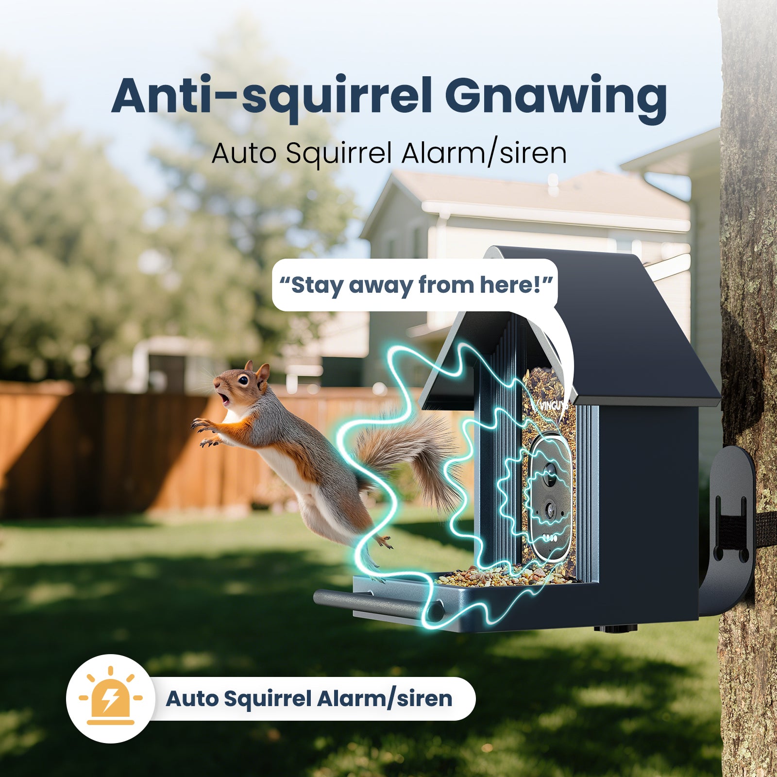 VINGUYS Smart Bird Feeder with Camera V-Feeder Metal