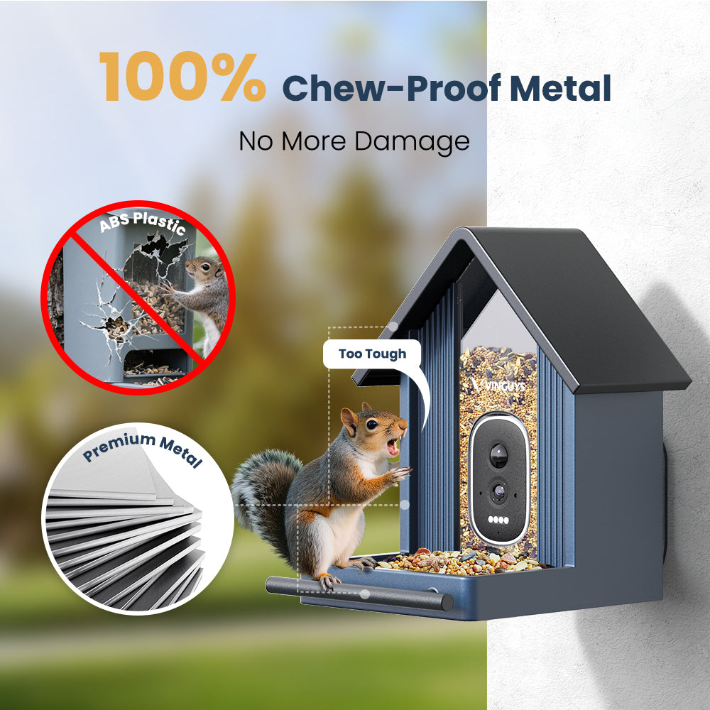VINGUYS Smart Bird Feeder with Camera V-Feeder Metal