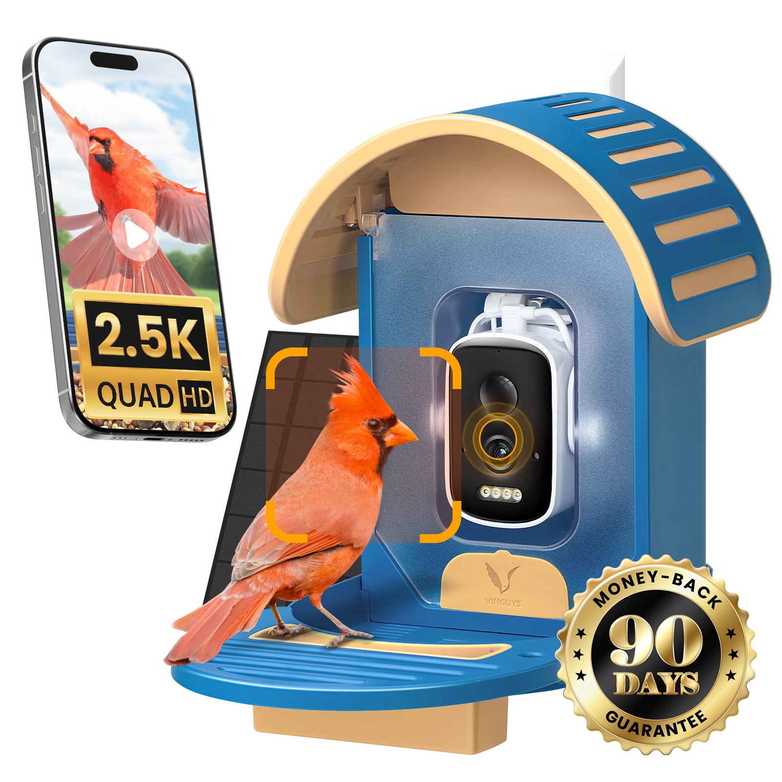VINGUYS Smart Bird Feeder V-Feeder 2.5K Camera