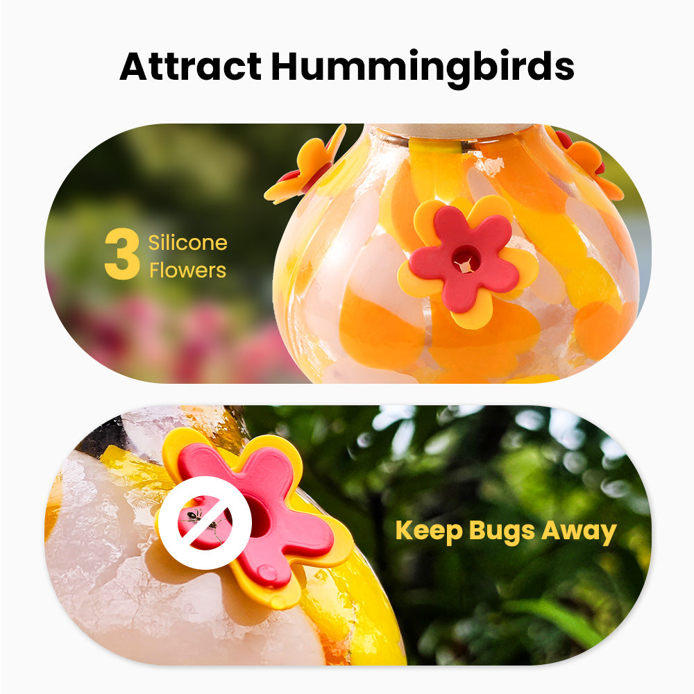 50% OFF TODAY🔥🔥VINGUYS Solar Hummingbird Feeder with Light