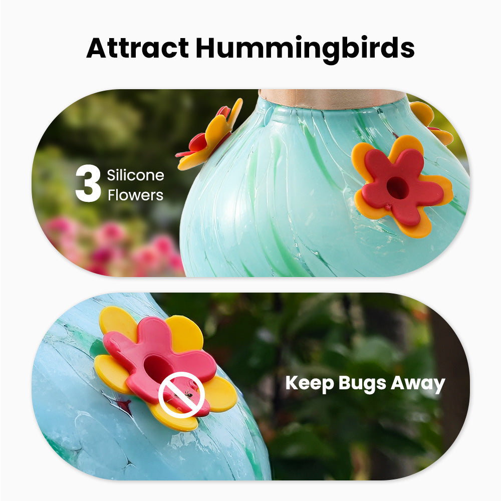 50% OFF TODAY🔥🔥VINGUYS Solar Hummingbird Feeder with Light