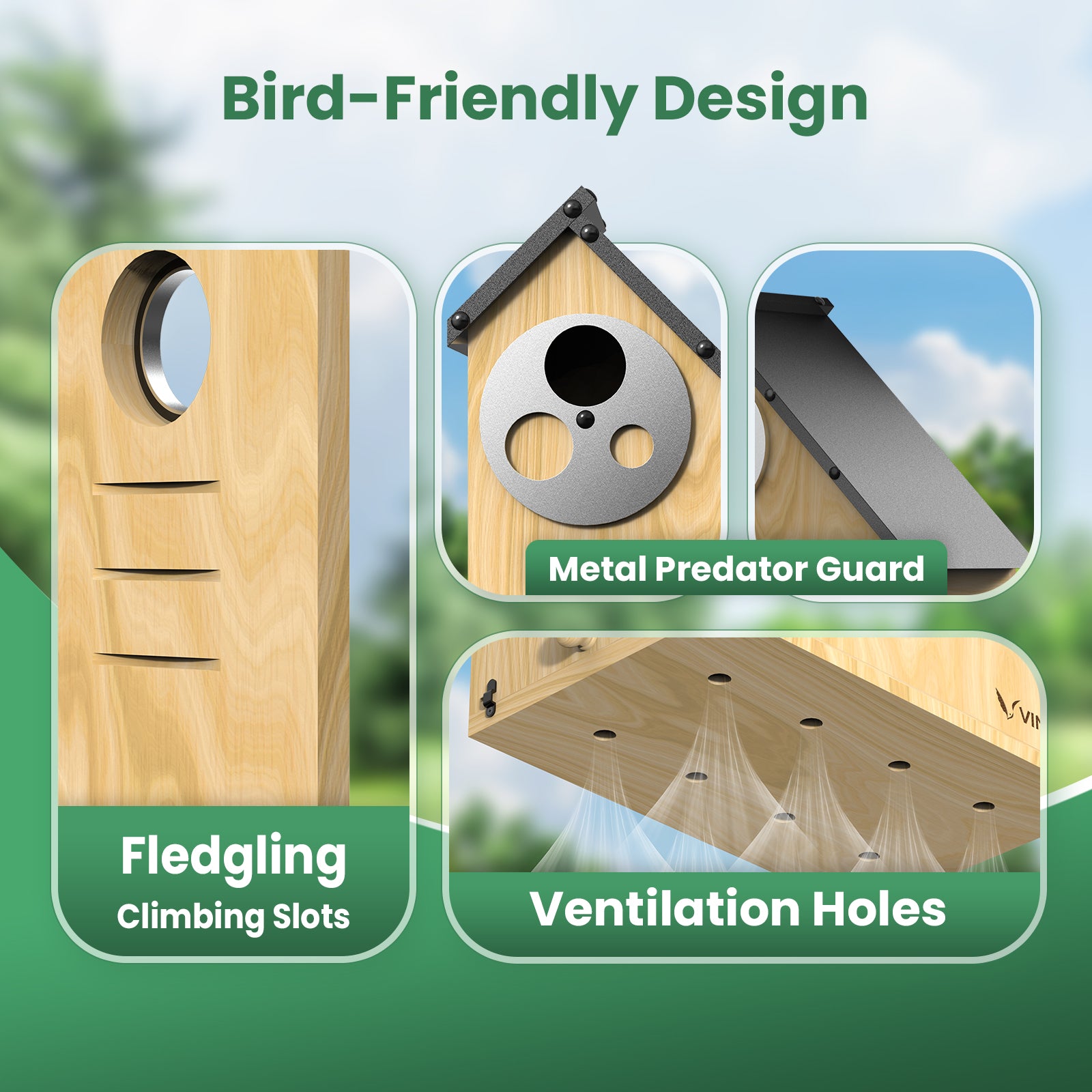 VINGUYS Birdhouse T-Nest