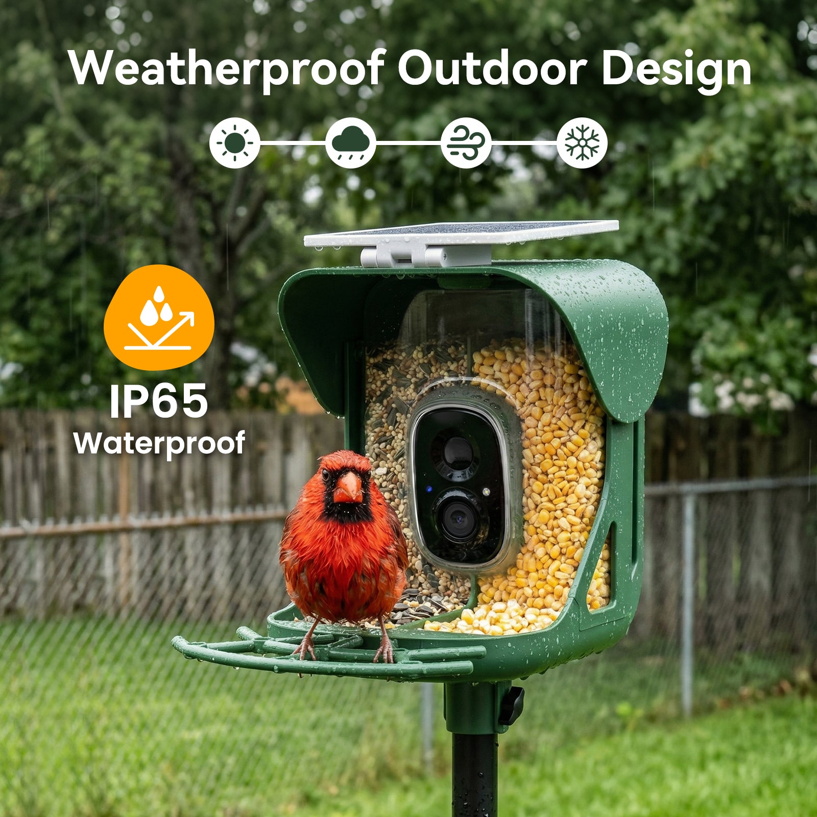 VINGUYS V-Feeder 2 Smart Bird Feeder - Solar Integrated & Dual Seed Compartments