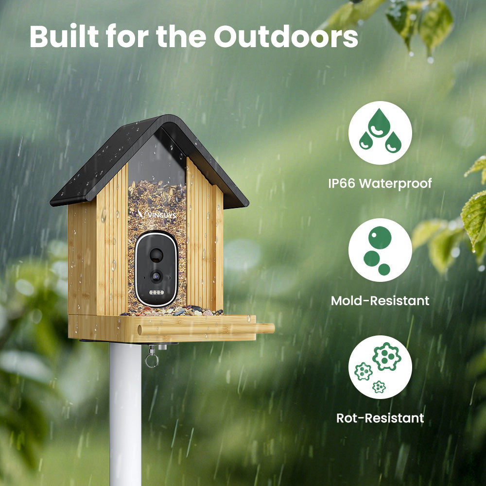 VINGUYS Smart Bird Feeder with Camera V-Feeder Bamboo