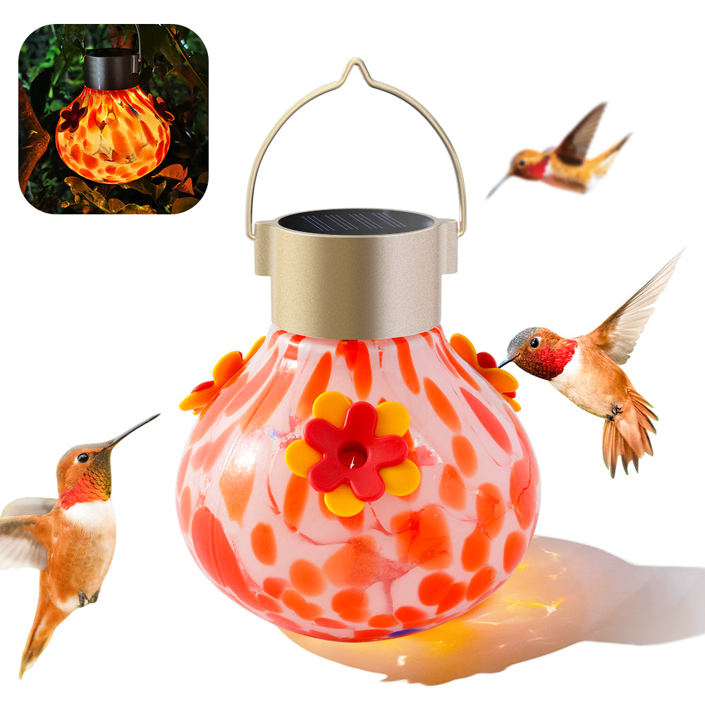 VINGUYS Solar Hummingbird Feeder with Light