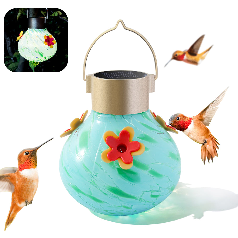 VINGUYS Solar Hummingbird Feeder with Light