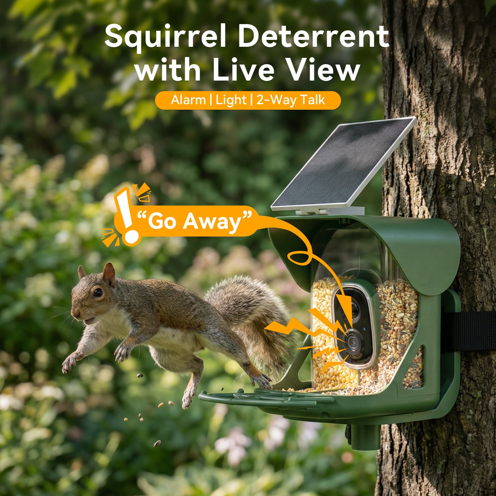 VINGUYS V-Feeder 2 Smart Bird Feeder - Solar Integrated & Dual Seed Compartments