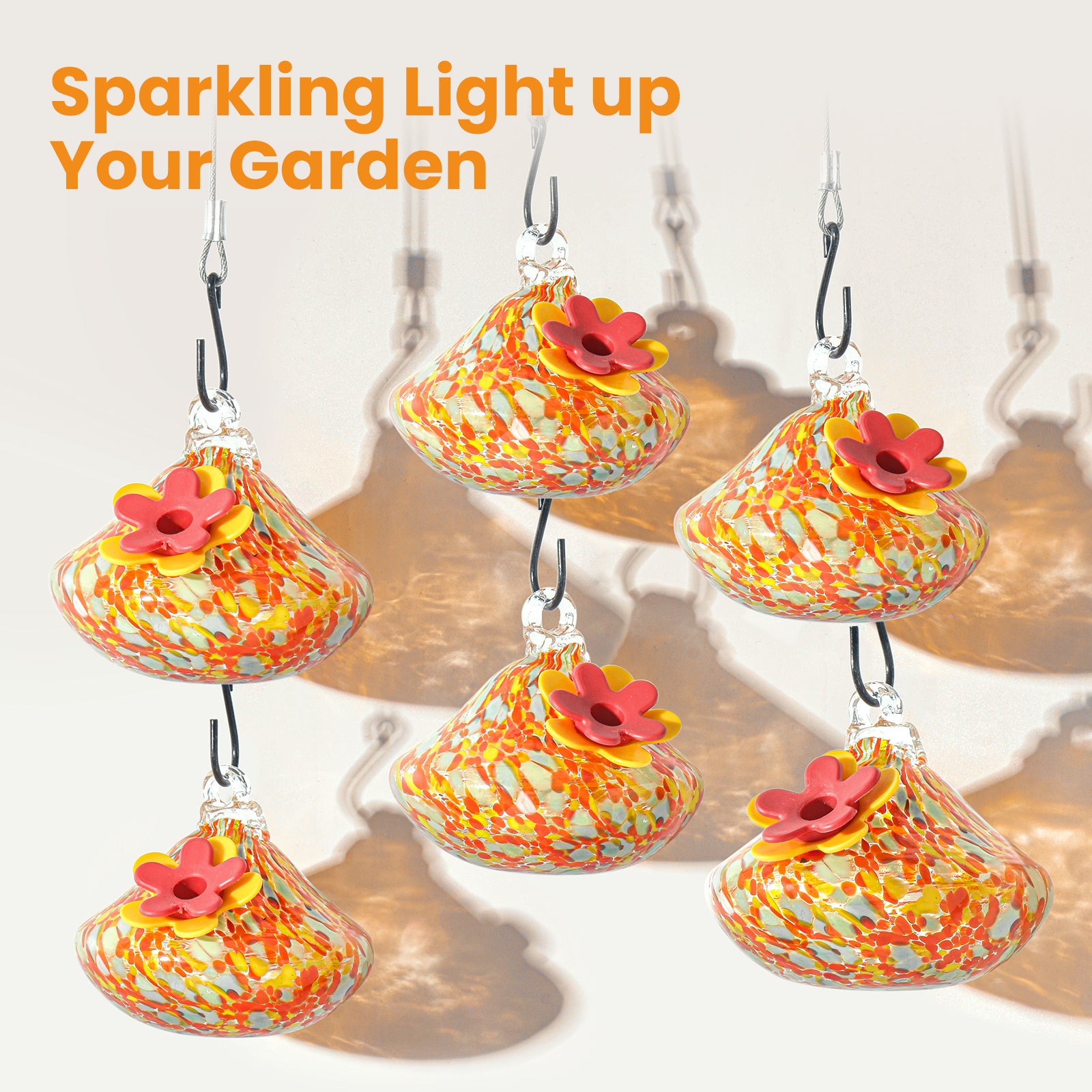 VINGUYS Hummingbird Feeder with Wind Chimes