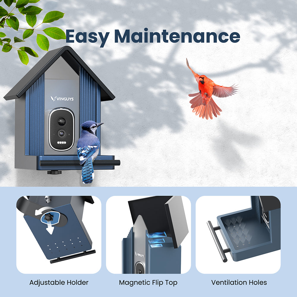 VINGUYS Smart Bird Feeder with Camera V-Feeder Metal