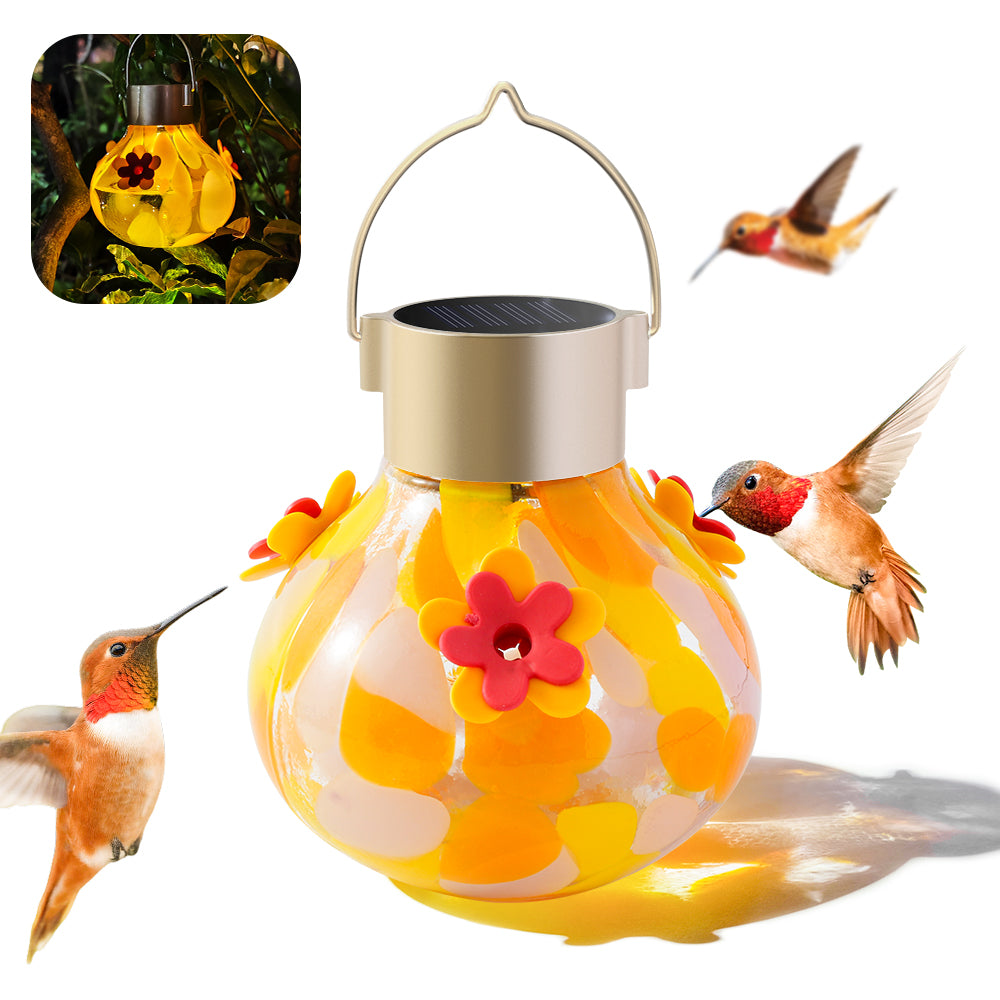 VINGUYS Solar Hummingbird Feeder with Light